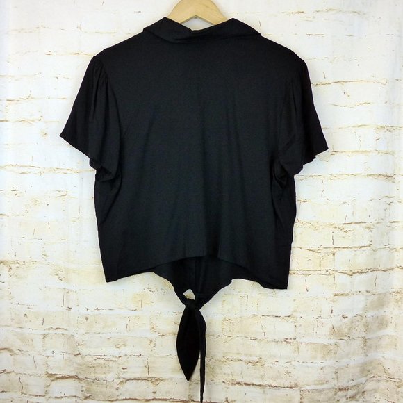Hot Topic Not Today Planchette Tie Front Button Up Top Womens Plus 1 Black Goth - Picture 7 of 12